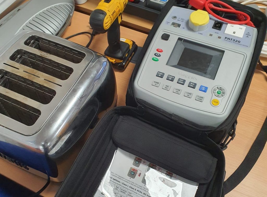 Pat Testing machine by a toaster