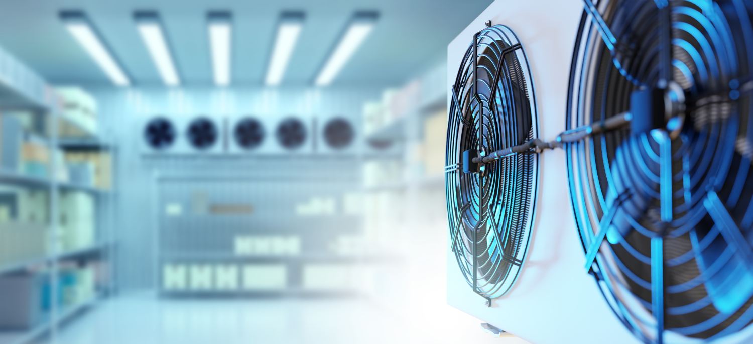 Refrigeration and aircooling system in an industrial space